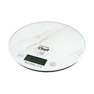 Balance De Cuisine Ronde Numérique - 5kg - Écran LCD - Effet Marbre