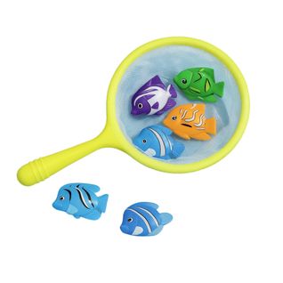 Jeu De Pêche Pour Enfants Avec Épuisette Et 6 Poissons Colorés Idéal Pour Le Bain La Piscine Ou Les