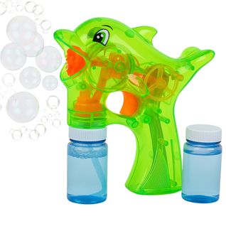 Pistolet à Bulles Dauphin En Plastique Avec 2 Recharges Idéal Pour Enfants Jeu D'extérieur Bubble Gu