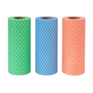 Pack De 2 Rouleaux De 50 Lingettes Lavables Réutilisables Non Tissées Multiusage Absorbantes Couleur