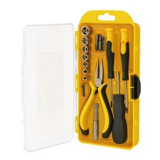Mini Coffret Outils 22 Pièces – Tournevis, Pince, Douilles et Embouts Pour Bricolage Maison