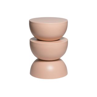 Bout De Canapé En Métal. Rose. Coumba. 32 X H 46.5cm