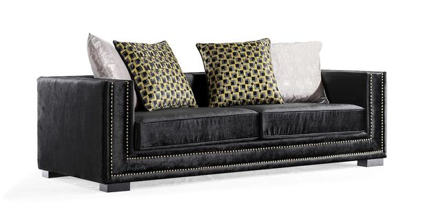 Canapé 2 Places En Velours Dorado - Noir