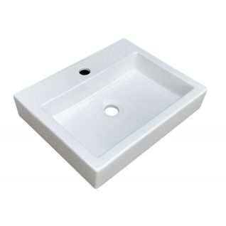 Vasque à Poser Rectangle En Céramique Blanche 48x38cm