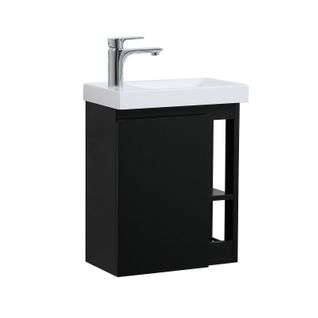 Meuble Lave-mains Suspendu Hampton  Avec Vasque En Résine Blanc