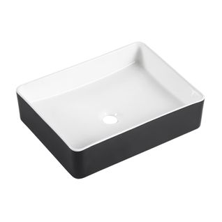 Vasque à Poser Rectangulaire Ydra En Céramique Bicolore 47x36cm