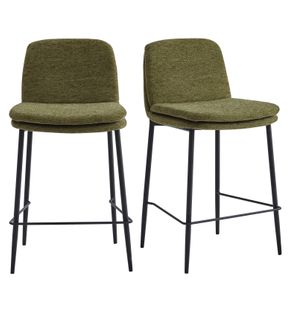 Nolan-chaises De Bar En Tissu Luxury Kaki (x2)