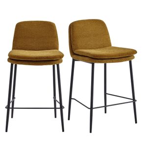 Nolan-chaise De Bar En Tissu Luxury Moutarde (x2)