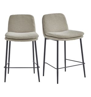 Nolan-chaise De Bar En Tissu Luxury Grège  (x2)