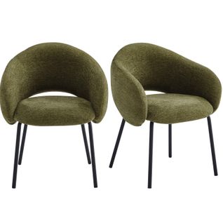 Sharp-fauteuil De Table En Tissu Luxury Kaki (x2)