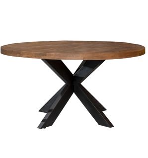 Manaus-table Repas Ronde 4 Personnes D140 Cm En Bois Massif