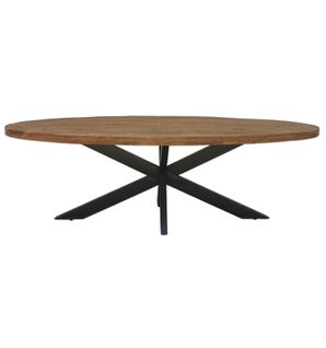 Manaus-table à Manger Ovale 6 Personnes 160 Cm En Bois Massif
