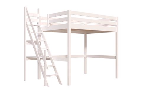 Lit Mezzanine Bois 140x200 Sylvia Avec Escalier De Meunier