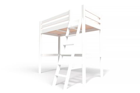 Lit Mezzanine 1 Place Bois Sylvia 90x200 Échelle Inclinée