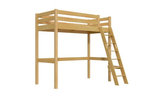 Lit Mezzanine 1 Place Bois Sylvia 90x200 Échelle Inclinée