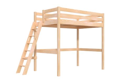 Lit Mezzanine 1 Place Bois Sylvia 120x200 Échelle Inclinée