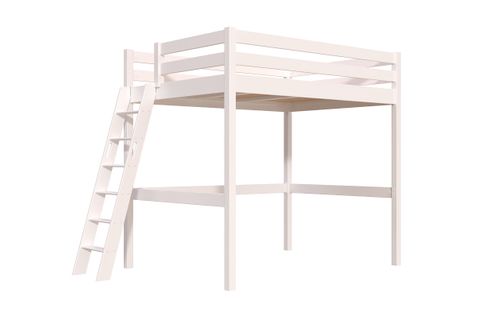 Lit Mezzanine 2 Places Bois Sylvia 140x200 Échelle Inclinée