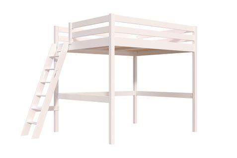 Lit Mezzanine 2 Places Bois Sylvia 160x200 Échelle Inclinée