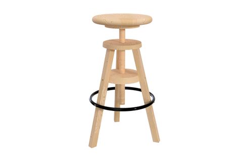 Tabouret À Vis De Bar En Bois, Couleur: Brut