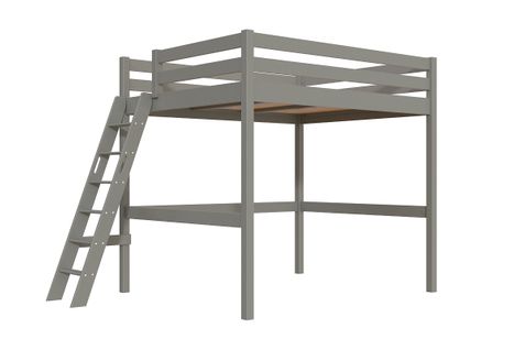 Lit Mezzanine 2 Places Bois Sylvia 160x200 Échelle Inclinée