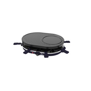 Appareil à Raclette 8 Personnes 1200w + Gril + Crêpière Bleu Nuit Et Noir - 8749
