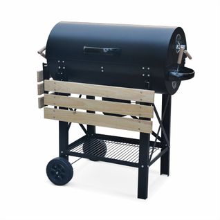 Barbecue Américain Charbon De Bois - Serge Noir - Smoker Américain Avec Aérateurs. Récupérateur De