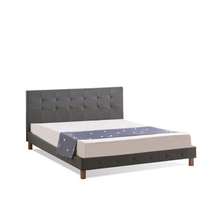Lit Scandinave Gris Avec Sommier 140x190 Cm - Alcove
