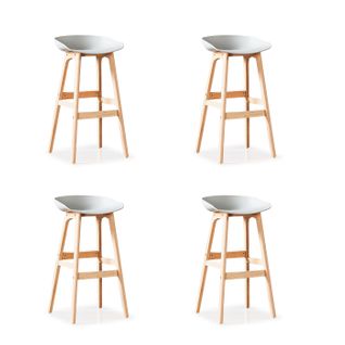 Lot De 4 Chaises Hautes Grise - Bera