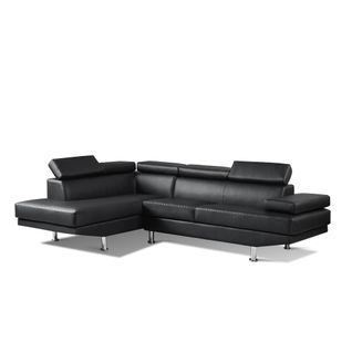 Canapé D'angle Gauche En Simili (pu) Noir - Hudson