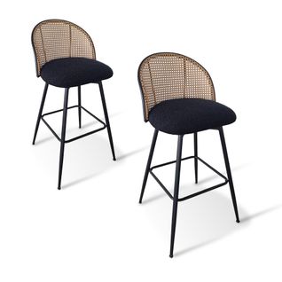 Lot De 2 Tabourets De Bar Noires - Neo