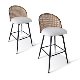Lot De 2 Tabourets De Bar Blanches - Neo