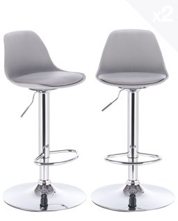 KAYELLES KAYELLES Lot de 2 Tabourets de Bar Design réglable pivotan..