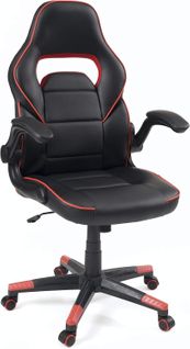 Fauteuil Gamer Simili Cuir Siège Basculant Hauteur Réglable Pivotant Baja (noir-rouge)