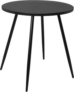 Table Ronde, Diam 80 Cm, Cuisine Et Petits Espaces, Pied Métal, Plateau Pp, Saly (noir)