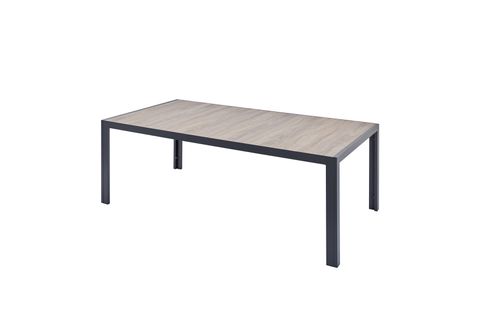 Lagos - Table Aluminium Et Plateau Effet Bois 10 Personnes