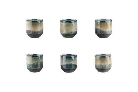 Lot De 6 Tasses En Grès Gris D7.2