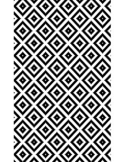 Tapis De Salon Noiretwhite Carreaux Noir Blanc - 120x180cm