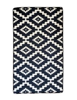 Tapis De Salon Scandinave Noir Blanc - 120x180cm