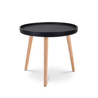 Table D'appoint Noire Joana Ronde En Bois Ø50 Cm