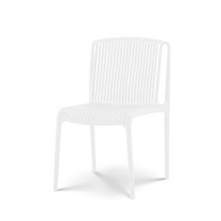 Chaise De Jardin Ou Terrasse Blanche En Résine Polypropylène