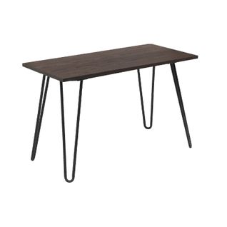 Table Industry 120 X 60 Cm En Métal Noir Mat Et Plateau En Bois Foncé - Pieds Épingles