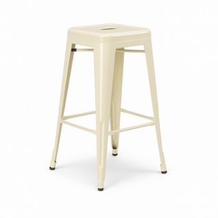 Tabouret Design Industriel – Métal Beige Brillant – Cuisine, Bar, Ilot Central