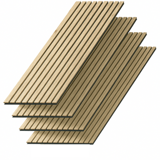 Lot De 4 Panneaux Décoratifs En Mdf  240x60 Cm - Chêne Blanc