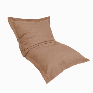 Pouf Intérieur XL - Housse Effet Lin - 150x100cm - Marron