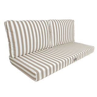 Coussins Pour Salon De Jardin Déhoussable 120x60cm Rayure Beige