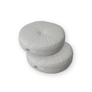 Pouf En Velours Diamètre 60 Ensemble De 2 - Gris Clair
