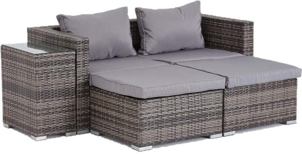 Moana, Salon Jardin Résine Gris, 4 Places