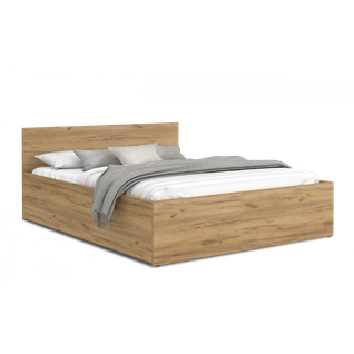 Lit Coffre Panama 160x200 - Sommier Inclus Chêne