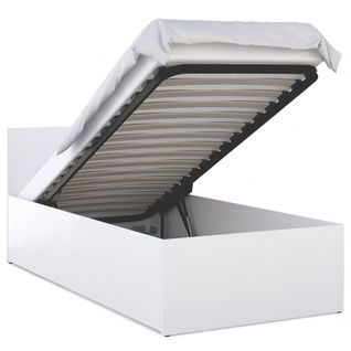 Lit Coffre Panama 90x190  - Sommier Inclus Blanc