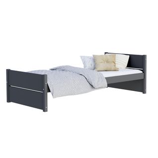 Lit Enfant Tymon 90x200 Gris Livré Avec Sommiers